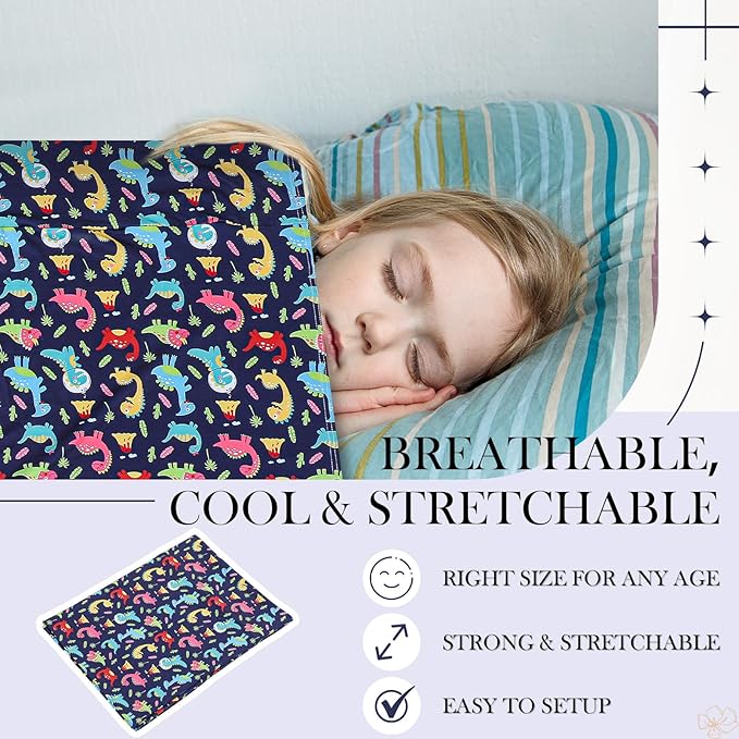 Sensory Sheet Bed Sheet for Kids Adults Toddler Dinosaur Blanket, Twin Size Breathable Stretchy Comfortable Sleeping Bedding Christmas Compression Sheets for Kids Twin