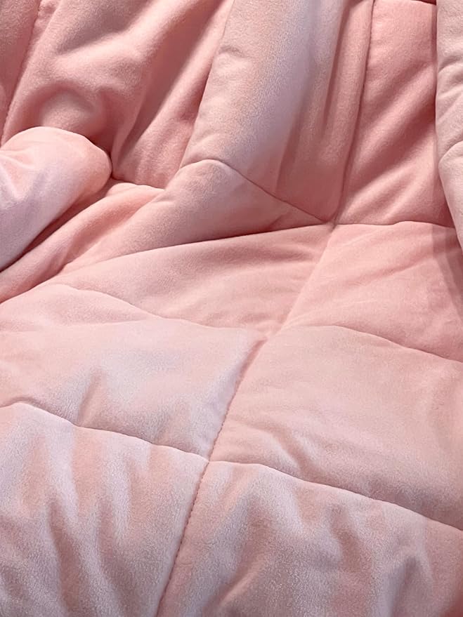 Sherpa Weighted Blanket for All Season,Both Sides Pink 10Lbs, 48 x 72 inches, Reversible Velvet Soft Plush Weighted Blanket for Adult Better Sleep