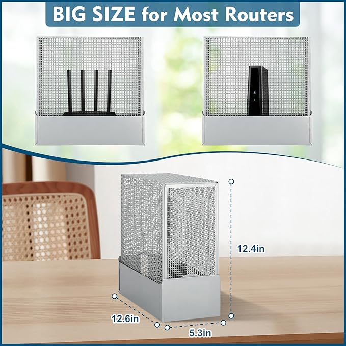 Large WiFi Router Cover - Blocks 90% of Router Emf & 5G, Allows Uninterrupted Use - Faraday Cage Emf Protection - Two Year Warranty
