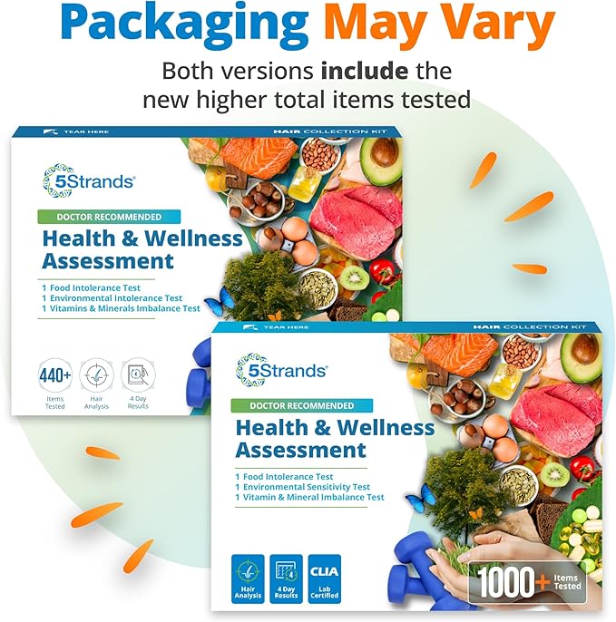 5Strands Food Intolerance, Environmental Sensitivity & Nutritional Imbalance Test, 1052 Items Tested, Gut Health & Nutrition Absorption Testing for Adults & Kids, Results in 4 Days