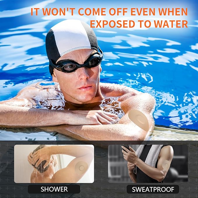 20pcs Sensor Covers for Libre 3 & Lingo Waterproof, Adhesive Patches for Lingo,Sweatproof CGM Protector,Lasts for 14 Days