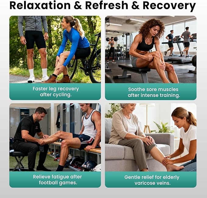 Leg Massager with Heat and Comression, Foot and Leg Massager for Circulation and Pain Relief, Air Compression Boots with 9 Intensity Levels, Full Leg Recovery Therapy Mechine