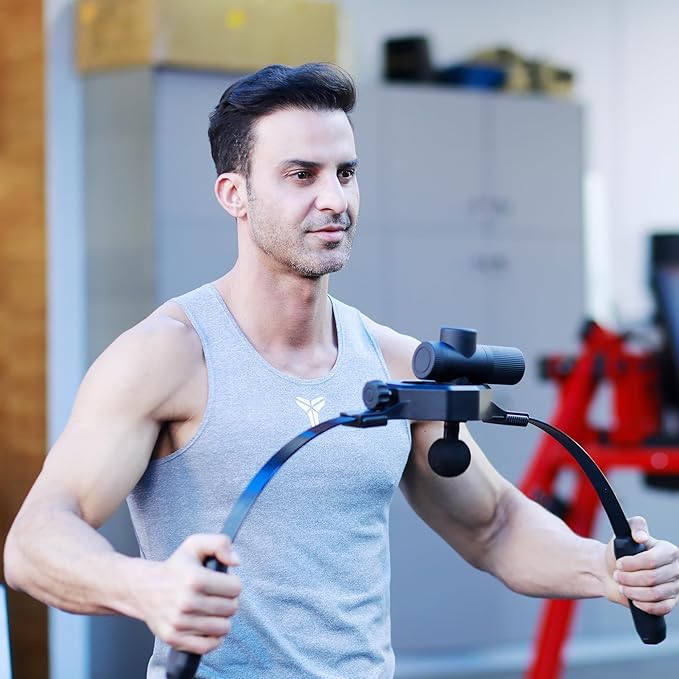 Massage Gun Holder for Hard to Reach Areas. Relieve Muscle Pain in Shoulders, Upper Back, Lower Back, Legs. Compatible with Most Massage Guns. Unlock Full Body, Deep Tissue Relief