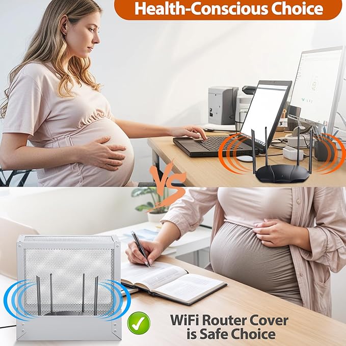 Large WiFi Router Cover Blocks Up to 90% of EMF and 5G, Shielding WiFi Router EMF Faraday Cage, Offers WiFi Router Cover EMF Protection, While Maintaining Uninterrupted Usage