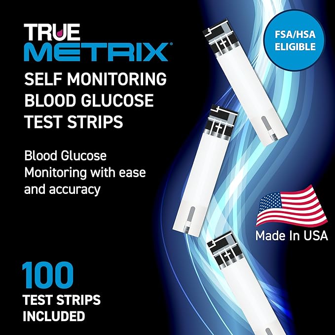 TRUE METRIX Self Monitoring Blood Glucose Test Strips, TRUE METRIX Family of Self Monitoring Blood Glucose Meters, Value Pack, 100 Count