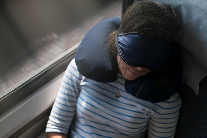 Lewis N. Clark Comfort Eye Mask + Sleep Aid to Block Light for Travel, Airplane, Hotel, Airport, Insomnia + Headache Relief with Adjustable Straps, 2 Pack, Blue