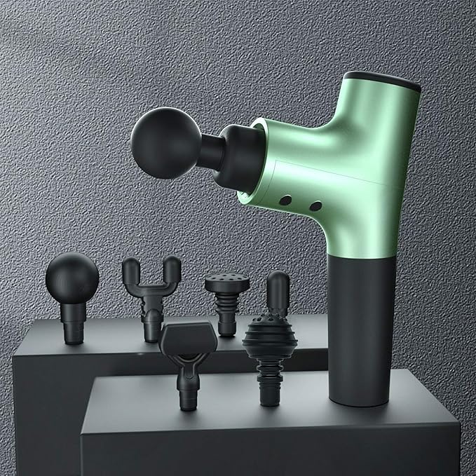 Master Massage Nova Massage Gun With 6 Head Attachment Gift Box With Green Device, 1count