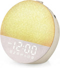 Sunrise Alarm Clock White Noise Machine | Natural Wake-Up Light for Bedroom with 30 Soothing Sleep Aids, Bluetooth Speaker, Dimmable Clock, Screen-Free Design for Baby Adults Kids-Khaki