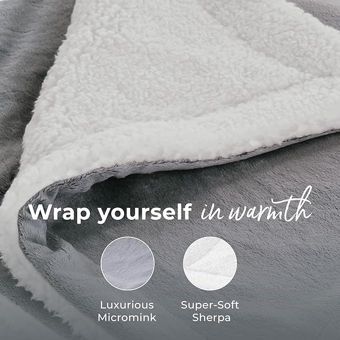 Pure Enrichment WeightedWarmth - 2-in-1 Heated Weighted Blanket, 13 lbs (50” x 60”) Large, 4 Relaxing InstaHeat™ Settings, Cozy and Soft Micromink and Sherpa, Reversible Throw with Storage Bag