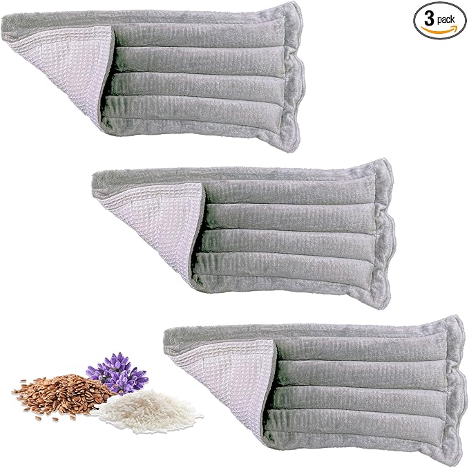 Lavender Microwavable Heating Pad Solutions Buddy - Moist & Large Heating Pad for Joints & Muscles Relief - Microwave Hot Pack Heat Pad for Cramps - Heated Pad Therapy - 3 Packs with Lavender Scent