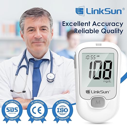G-425-1 Blood Glucose Monitor Kit, 50 Test Strips, 50 Lancets, 1 Control Solution, 1 Blood Sugar Monitor, 1 Lancing Device, Diabetes Testing Kit, No Coding, Glucometer for Home Use