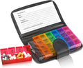 Weekly Travel Pill Organizer - Prescription and Medication Wallet Pill Box Reminder, a Extra Large Pill Container Dispenser Case, Caddy Organizer, for 4 Times A Day, 7 Days a Week, 7.5 x 4.5 Inches