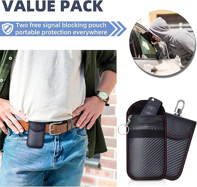 Ciana Faraday Key Fob Protector – RFID Faraday Box for Car Keys – Signal Blocking Pouch & Anti-Hacking Case Blocker