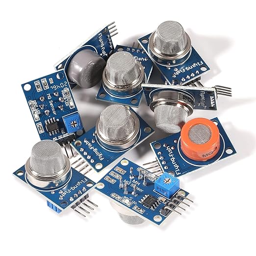 9pcs/Lot Gas Detection Sensor Module MQ-2 MQ-3 MQ-4 MQ-5 MQ-6 MQ-7 MQ-8 MQ-9 MQ-135 Sensor Module Gas Sensor Starter Kit for Arduino Raspberry Pi (9PCS/Lot)