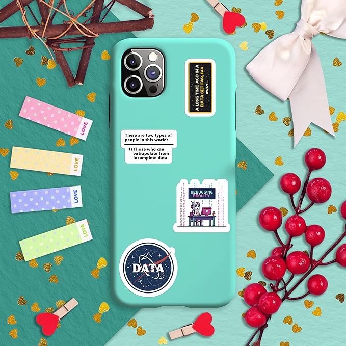 100Pcs Data Science Stickers for Water Bottle, Laptop, Phone - Funny Data Science Gifts for Scientist, Party Supplies - Gift for Women & Men