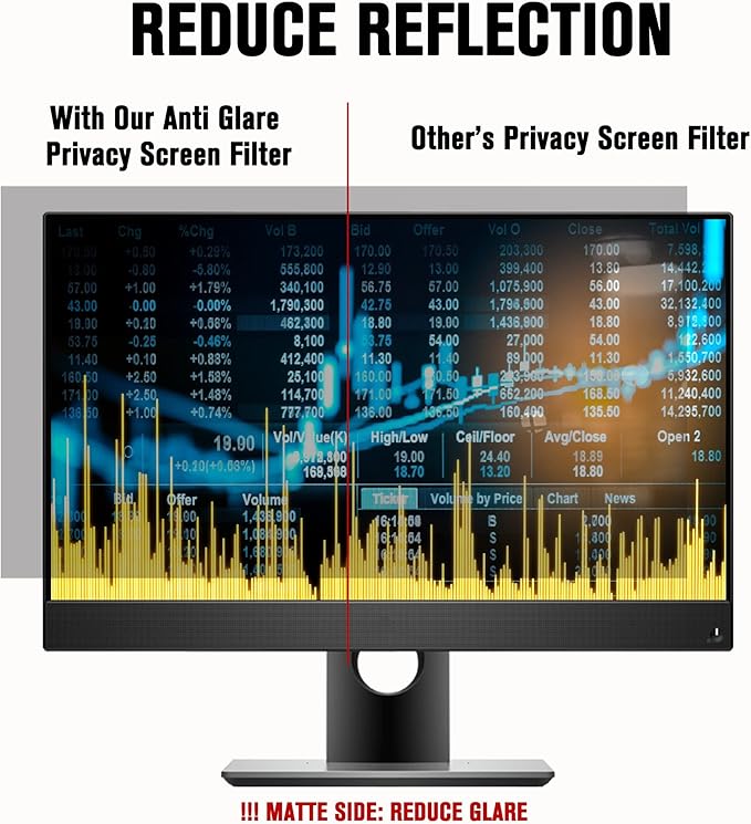 ZYY 32 Inch(diagonal) Computer Privacy Screen Filter (27 5/8 × 15 5/8) With Anti Glare,Blocks 96% UV,Anti Scratch Privacy Screen Protector Film 16:9 Aspect Ratio For Desktop Computer Monitor