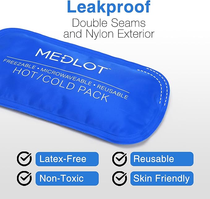LotFancy Gel Ice Packs, 2pc Reusable Hot Cold Pack for Therapy, Heating Cooling Gel Pad, Pain Relief for Face, Head, TMJ, Wisdom Teeth, Oral Facial Surgery, Sport Injuries, Migraine, Muscle Joint