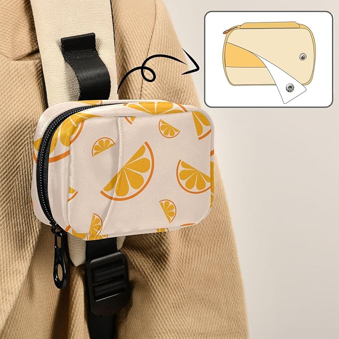 Lemon Medicine Organizer Daily Vitamin Fruit Travel Pill Organizer Daily Medicine Container Twill Pill Case Bag