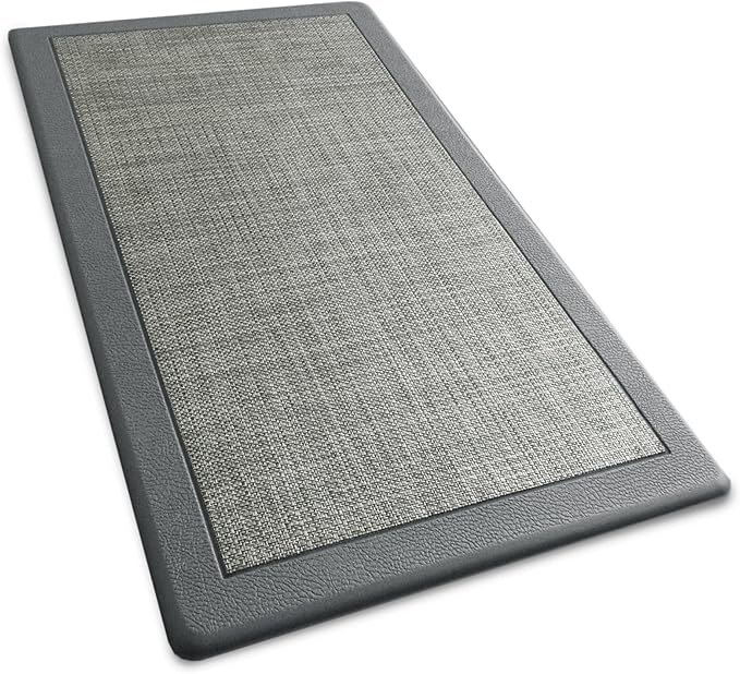 iCustomRug Ergonomic Anti Fatigue Mat, for Comfortable Standing in Kitchen, Bathroom, Workstation Memory Foam Mat 39"×20"×0.50" (L×W×H), Set of 2, in Stone