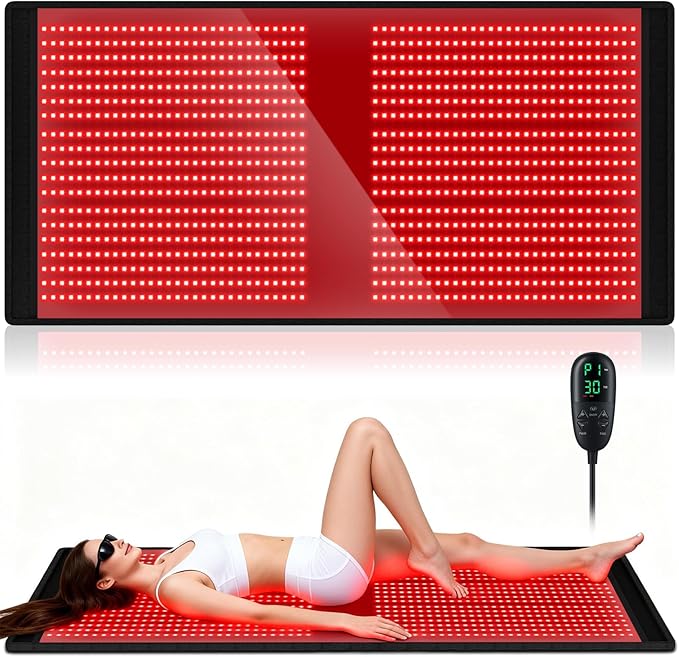 nalax Red-Light Therapy Mat for Body: 66.5''X31.5'' Foldable Infrared Red Light Therapy Pad with 90min Timer Setting - 660nm & 850nm Home Light Therapy for Neck Back Legs Knee Recovery with 1140 LEDs