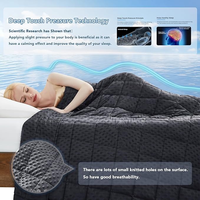 Topcee Weighted Blanket for Adults (15lbs 60"x80"), Minky Dots Heavy Blanket for 140-160lbs Sleeping, Soft, Cozy and Cooling Weighted Throw Blankets, Machine Washable, Grey