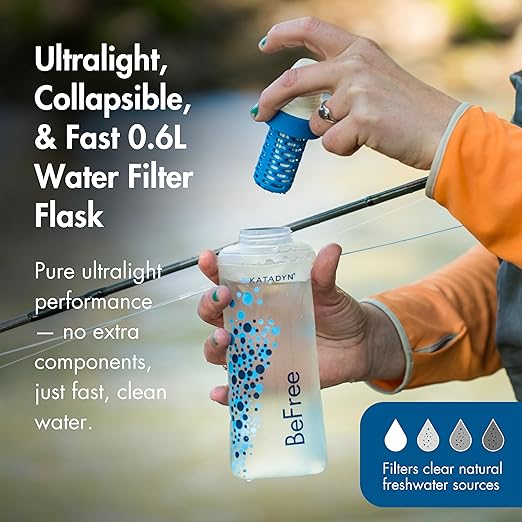 BeFree 0.6L Water Filter, Fast Flow, 0.1 Micron EZ Clean Membrane for Endurance Sports, Camping and Backpacking (8019639)