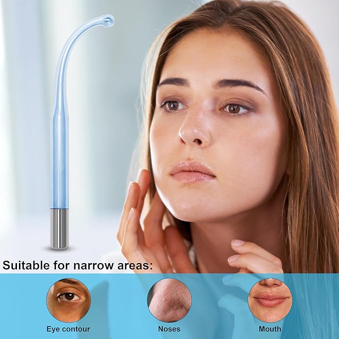 Electrode Wand Glass Tube Electrodes Spare Part for Facial Machine Salon Spa Equipment Elitzia ETJX006 (Blue Point)