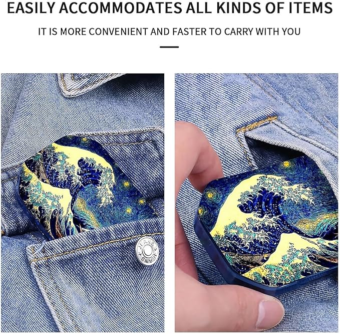 This Portable Starry Wave Pattern 6-Compartment Pillbox Can Be Placed in A Pocket Or Wallet to Store Vitamins, Medicines Fish Oil Health Supplements Other Medications.