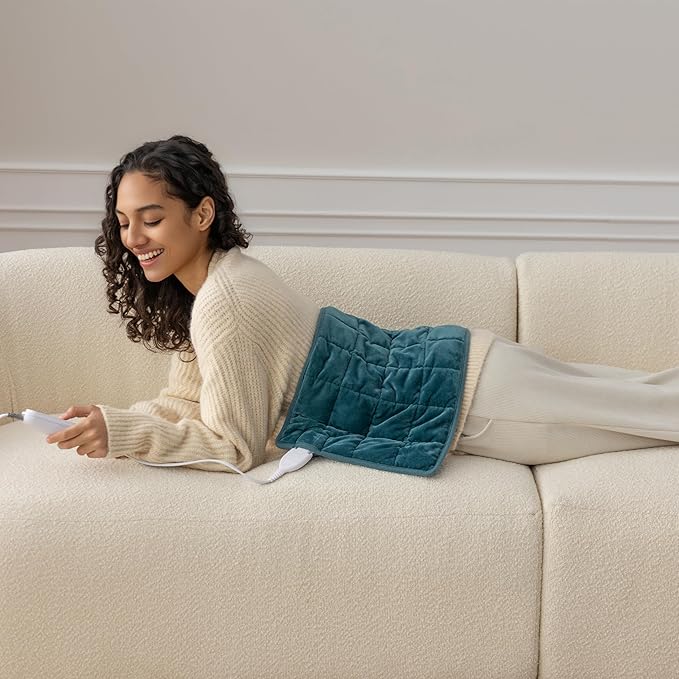 Berkshire Blanket Weighted Heating Pad - 12"x24" Electric Heat Wrap with 10 Heat Settings & Auto Shut Off - Soothing Heat Wrap for Back, Neck, Shoulders, Legs, Abdomen - Machine Washable & Portable