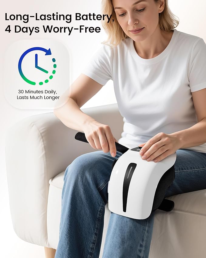 CILI Cordless Knee Massager for Pain Relief, Red Light Therapy Heating Knee Pad with Vibration, Wearable Heated Knee Warmer for Home, Office Work, Travel & Gym Recovery
