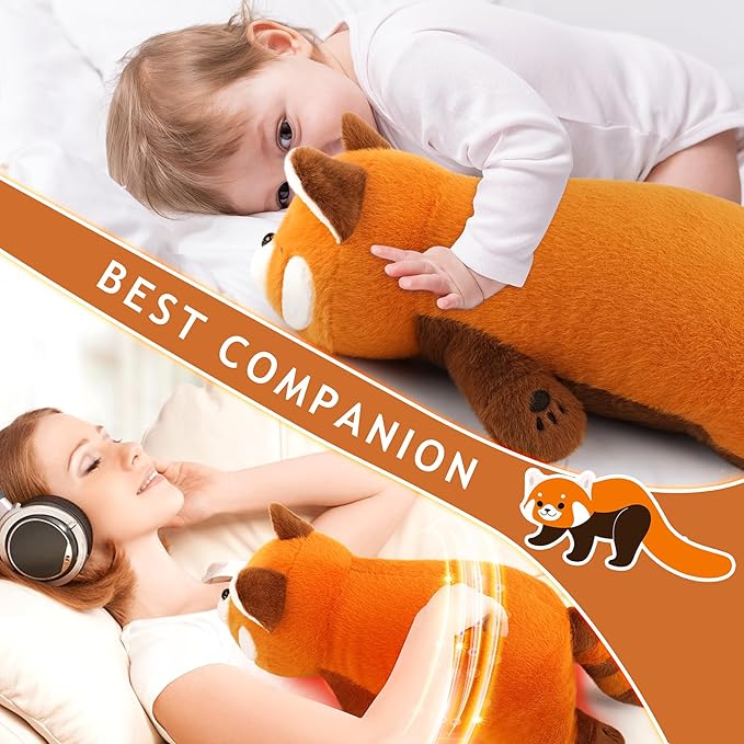 2lb Red Panda Stuffed Animals Microwavable Heating Pad-19'' Red Panda Heating Pads for Cramps &Period Pain Relief for Women,Heatable & Coolable Stuffed Animals Bedtime Birthday Gift for Women Kids