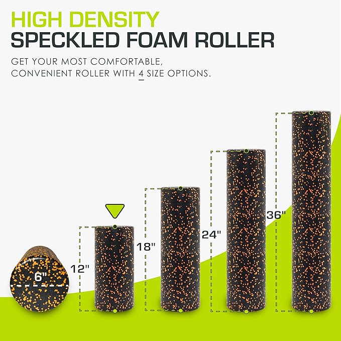 ProsourceFit High Density Foam Rollers Long, Firm Full Body Athletic Massage Tool for Back Stretching, Yoga, Pilates, Post Workout Muscle Recuperation