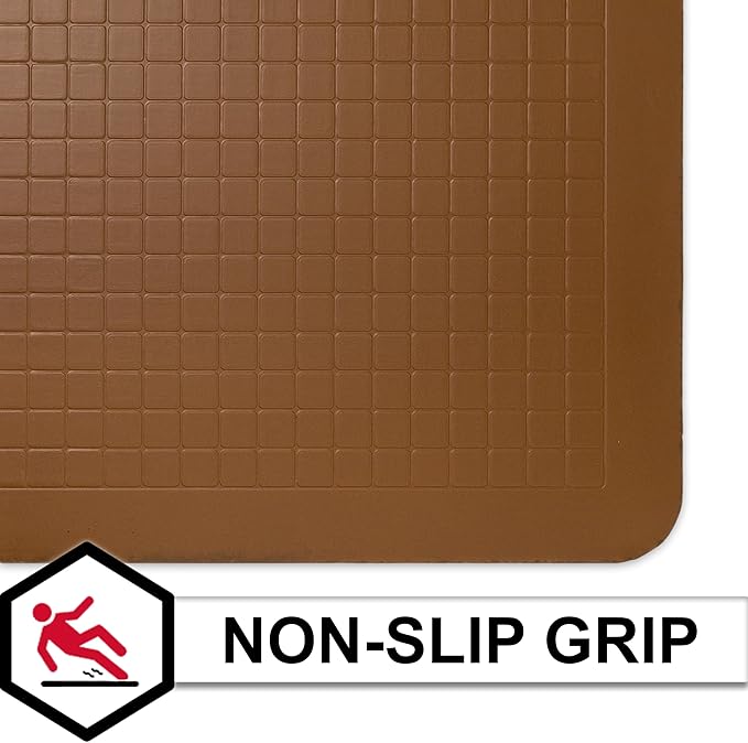 Tempur-Pedic Ultra Comfort Anti-Fatigue Lattice Copper 1' 8" x 3' 6" Kitchen Floor Mat Cushioned Ergonomic Standing Desk Mat Waterproof Non-Skid Foam