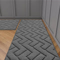 hicorfe Kitchen Rugs and Mats Sets,2 Pieces Super Absorbent Polypropylene Non-Slip Rug,Soft Comfort Floor Mat,Machine Washable for Kitchen,Hallway,Office,Sink,Laundry(20" x 32"+20" x 59",Grey)