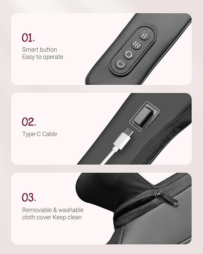 Cordless Neck Massager with Heat [2026 Upgraded] - Neck Shoulder Massager for Pain Relief Deep Tissue, 6D Deep Kneading Shiatsu Back Massage, FSA Eligible HSA Store Eligible