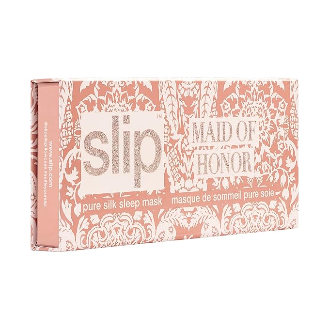 slip Sleep Mask - 100% Pure 22 Momme Mulberry Silk Eye Mask - Comfortable Sleeping Mask with Elastic Band + Pure Silk Filler and Internal Liner, Bridal Collection: Maid of Honor