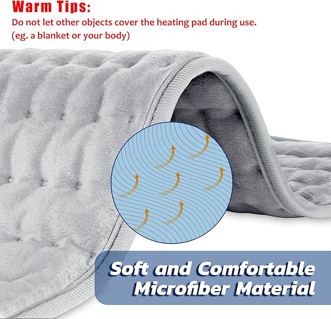 Electric Heating pad for Back Neck Shoulder Knee Arms Legs- Electric Heat Pads with 6 Heat Settings & Auto Shut Off &Dry/Moist Heat Heating Pad for Birthday Mother Father Girl Men Women