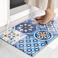 Ashler Kitchen Mats Cushioned Anti-Fatigue Kitchen Rugs, Non-Slip Waterproof Kitchen Floor Mats, Ergonomic Comfort Foam Standing Rug for Kitchen, Office, Floor, Laundry, Sink, 17x29 in, Blue