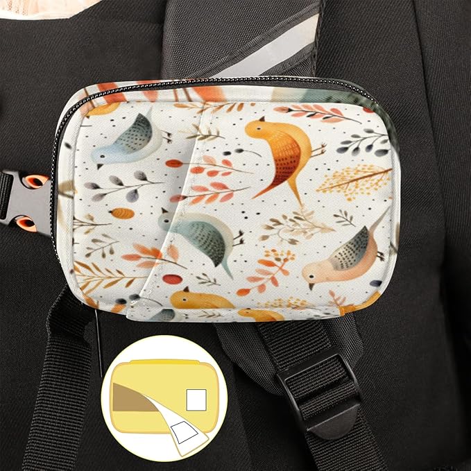 Cute Bird Print Travel Pill Organizer Bag Portable Weekly Pill Box Travel Medicine Organizer 7 Day Pill Case with Zipper for Daily Travel Family Business