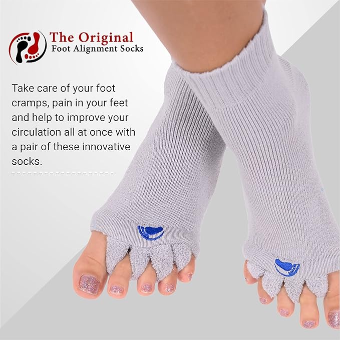 My Happy Feet Foot Alignment Socks with Toe Separators – Holiday Socks for Women & Men - Cozy Christmas Gift Idea