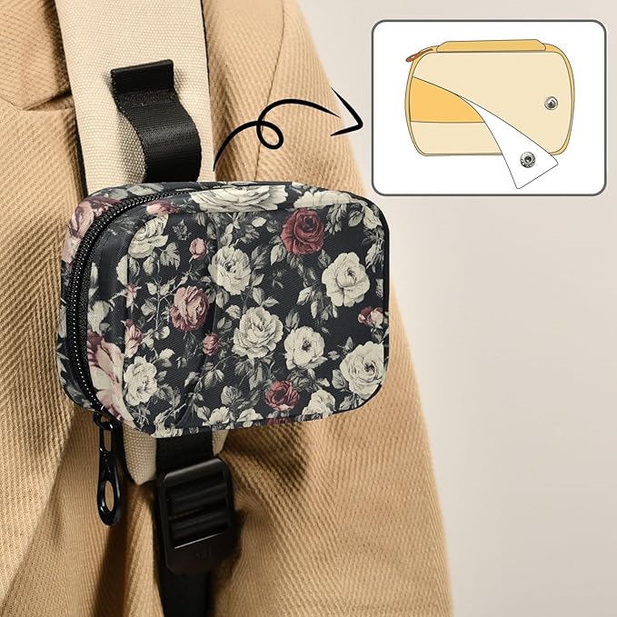 Travel Pill Case Florals Flower Plants Weekly Small Pill Box 7 Day Pill Box Pill Organizer Bag