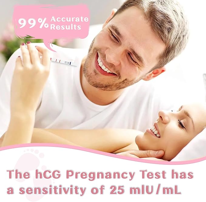 Pregnancy Test Strips with Urine Cups, 10 Count Individually Wrapped hCG Early Detection Home Tests Over 99% Accurate, Rapid Early Detection Pregnancy Test Strip 25mIU/mL