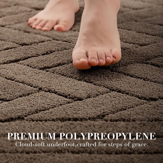 Kitchen Rugs,24" x 59" Non Slip Kitchen Mats for Floor-Thick Stain Resistant Kitchen Floor Mat Runner Carpet for Hallways Entryway Laundry Room Washable(Khaki)