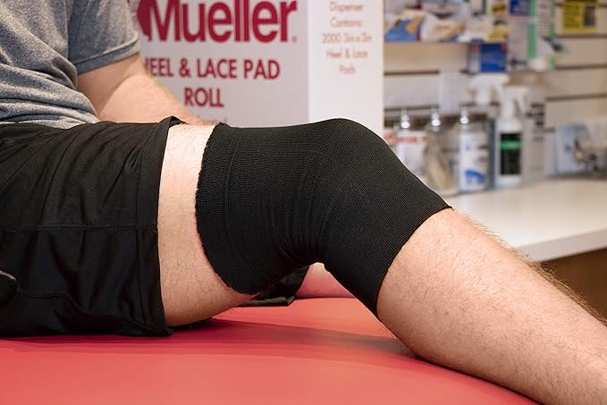 MUELLER Sports Medicine Tubular Knit Compression Bandage, Compression Sleeve Support for Men and Women, Cut-to-Fit, Machine Washable, Black, 8-Inches Wide