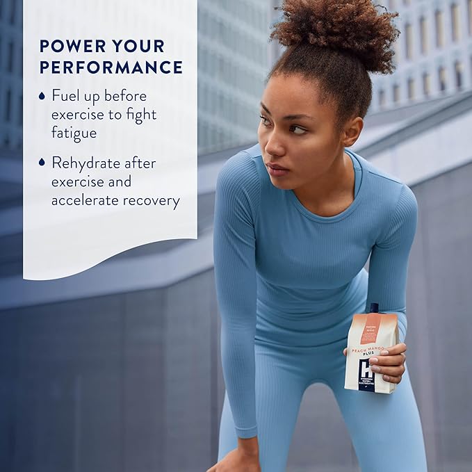 HTWO Plus Molecular Hydrogen Water with Electrolytes, Peach Mango Flavor, Sugar Free Hydration Packets, 16.9oz 6 Pack, Energy Sports Drink, Performance & Recovery Support, Alternative to Hydrogenated Tablet - no Prep/Mess, 15 ppm