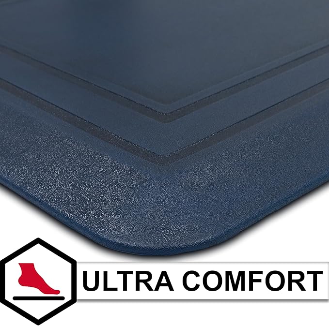 Tempur-Pedic Ultra Comfort Anti-Fatigue Frame Twilight 1' 8" x 3' 6" Kitchen Floor Mat Cushioned Ergonomic Standing Desk Mat Waterproof Non-Skid Foam