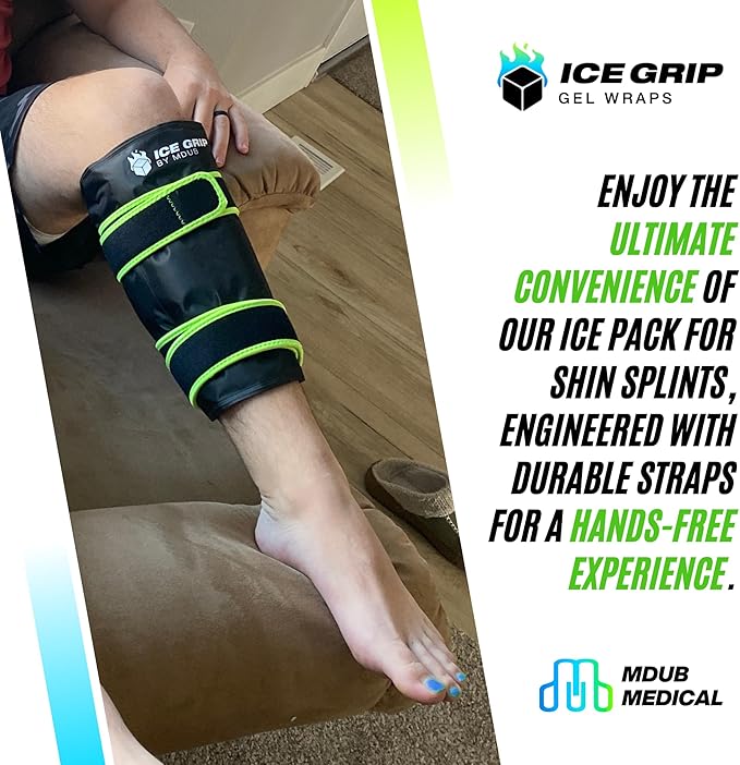 Shin Hot & Cold Ice Wrap Post Surgery Compression Reusable Gel Pack for Injury Flexible for Inflamation, Leg, ACL, MCL, Knee, Calf, Elbow, Ankle, Arm, Foot, Wrist Recovery Relief Therapy