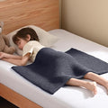 Guohaoi Knitted Weighted Lap Pad (Dark Grey 20"x30" 2lbs) No Beads Cooling Weighted Blanket Kids for Nap, Breathable Chunky Knit Blanket, Small Throw Blanket for Travel Indoor Outdoor