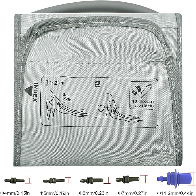 Extra Large Blood Pressure Cuff :17-21"(42cm-52cm) XL Blood Pressure Cuff for Big Arm, Widely Applicable to Automatic Upper Arm BP Monitor, Adjustable, Adult Cuff Only - 6 Connectors (Extra Large)
