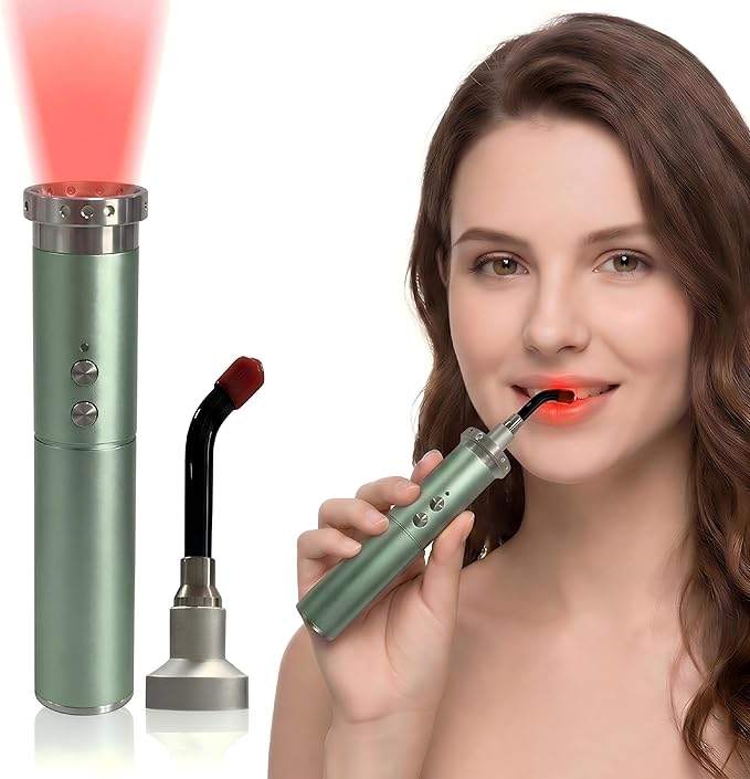 Red Light Therapy Wand, 2-in-1 Handheld Device for Lip & Mouth Care, Red & Infrared Light for Muscle & Joint Comfort, 5 Wavelength Modes (460nm, 630nm, 660nm, 850nm, 900nm), Rechargeable